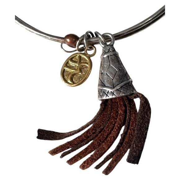 Silpada Sterling Silver 925 Goldstone Pyrite Bangle Bracelet - Picture 2 of 5